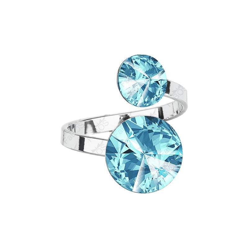 Bague double cristaux - Swarovski