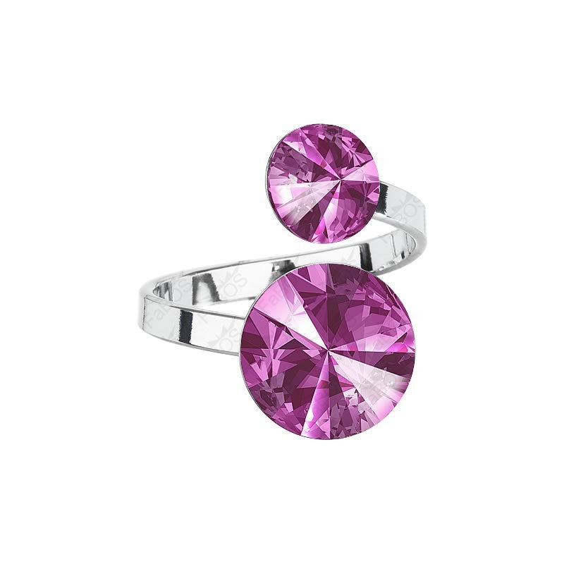 Bague double cristaux - Swarovski
