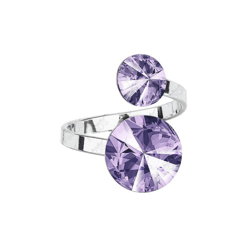 Bague double cristaux - Swarovski