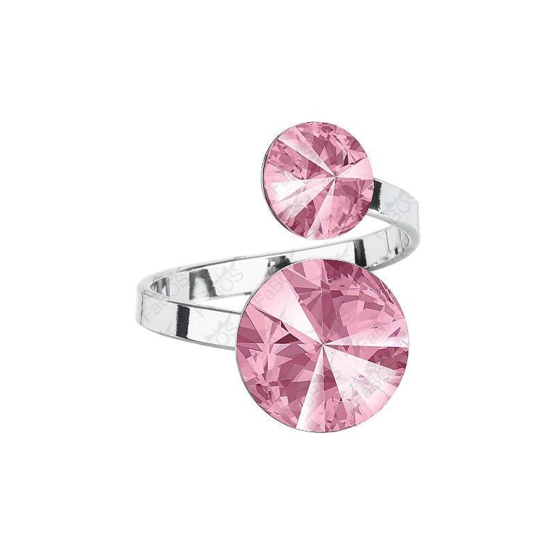 Bague double cristaux - Swarovski