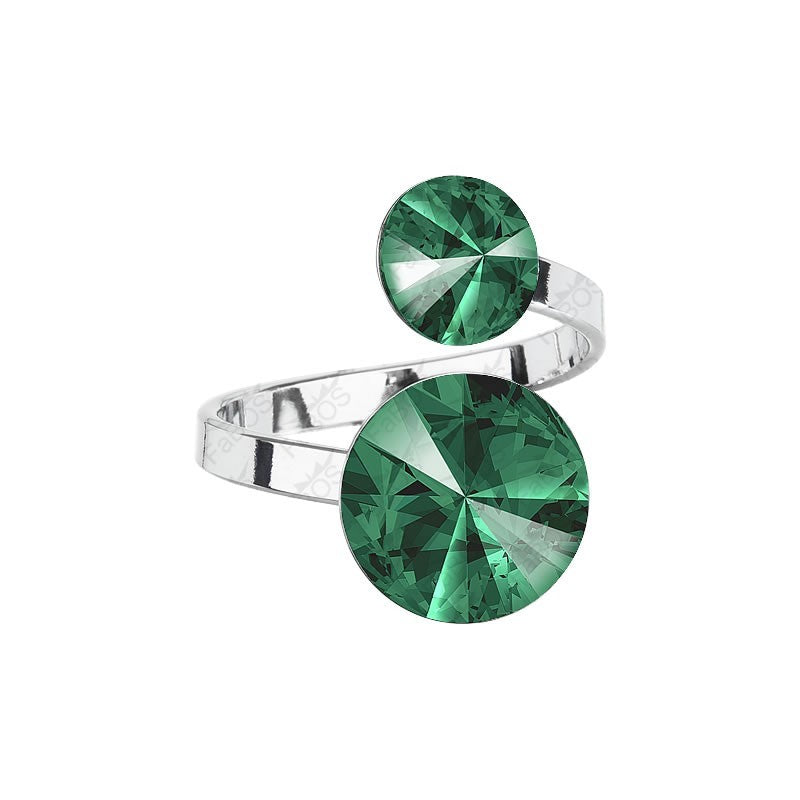 Bague double cristaux - Swarovski