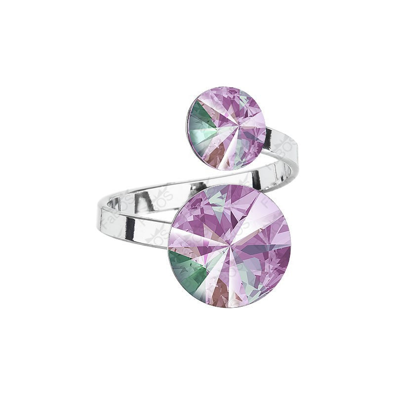 Bague double cristaux - Swarovski