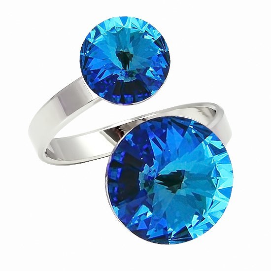 Bague double cristaux - Swarovski