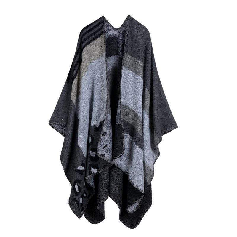 Poncho à motifs carreaux