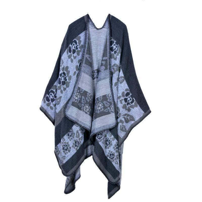 Poncho à motifs carreaux