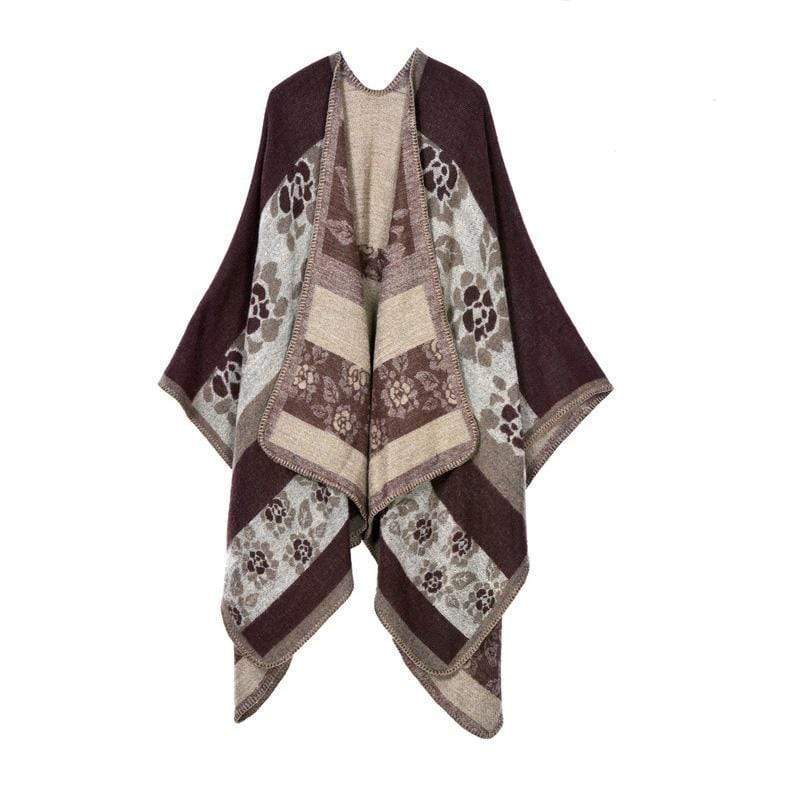 Poncho à motifs carreaux