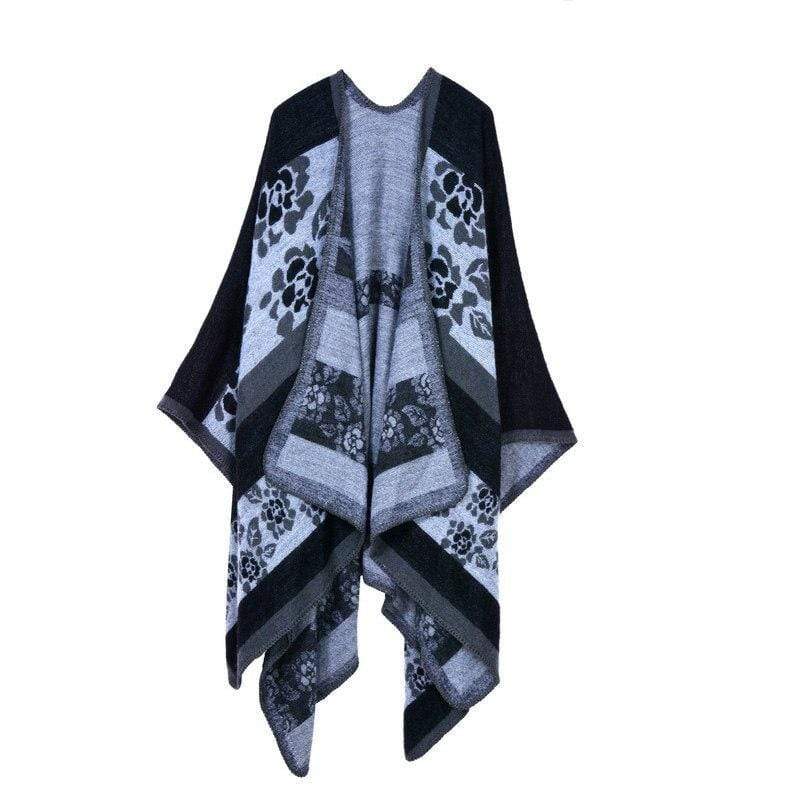 Poncho à motifs carreaux
