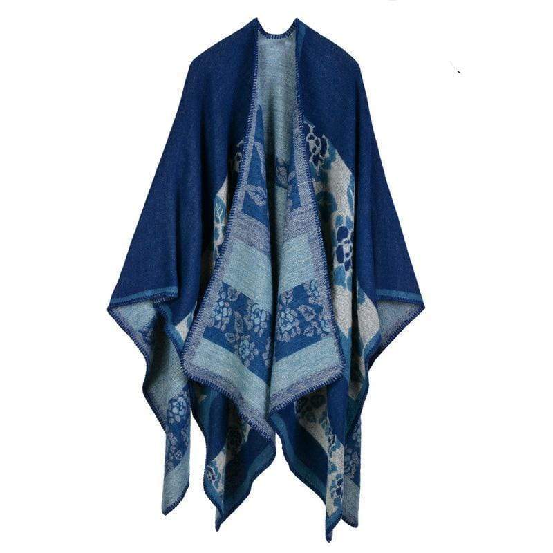 Poncho à motifs carreaux