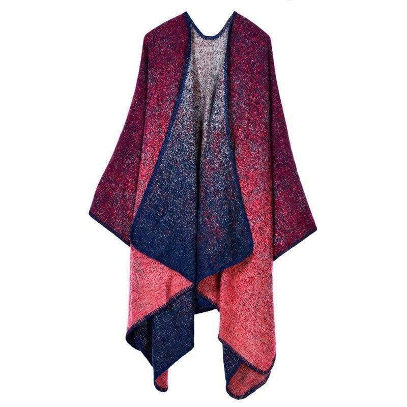 Poncho à motifs carreaux