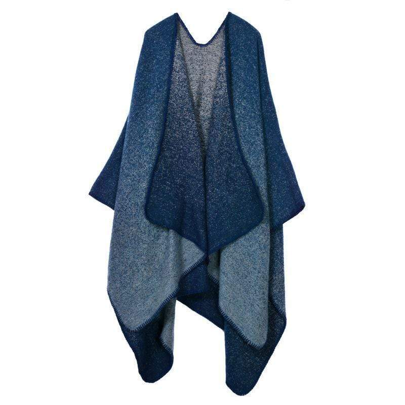 Poncho à motifs carreaux