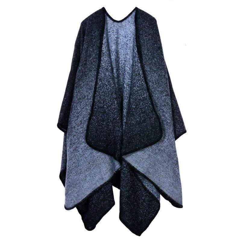 Poncho à motifs carreaux