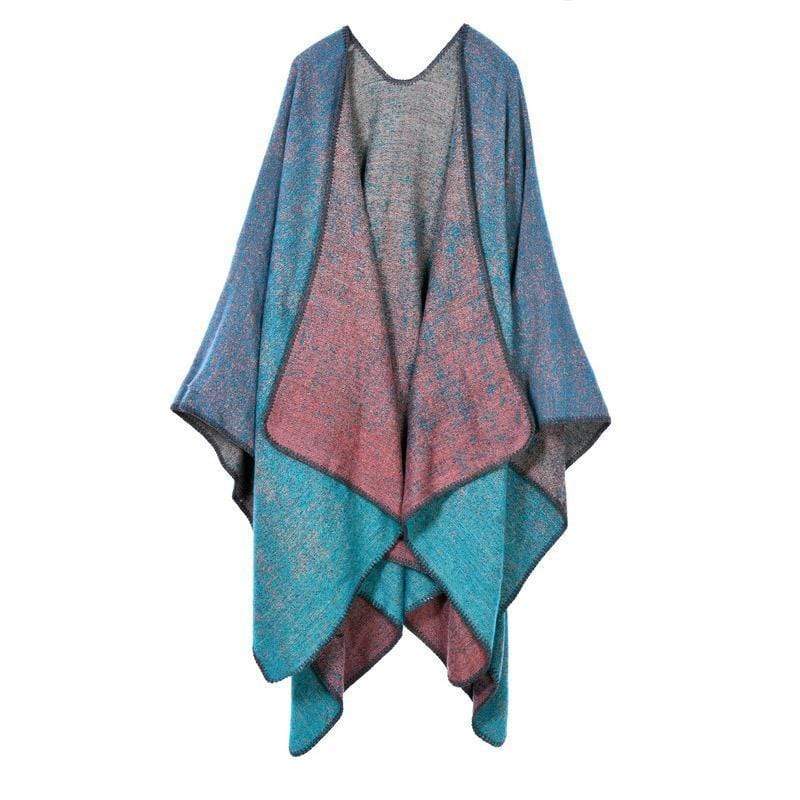 Poncho à motifs carreaux