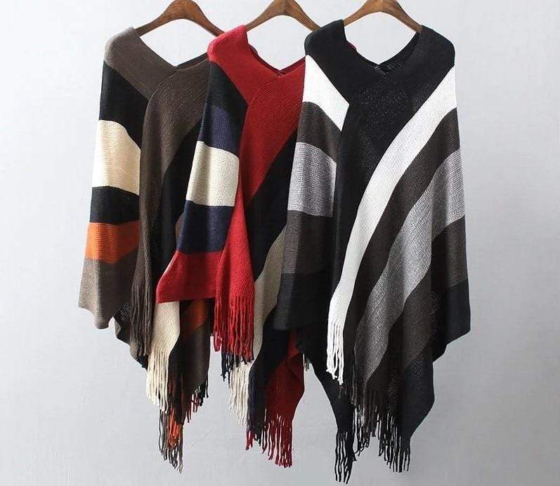 Poncho à rayures