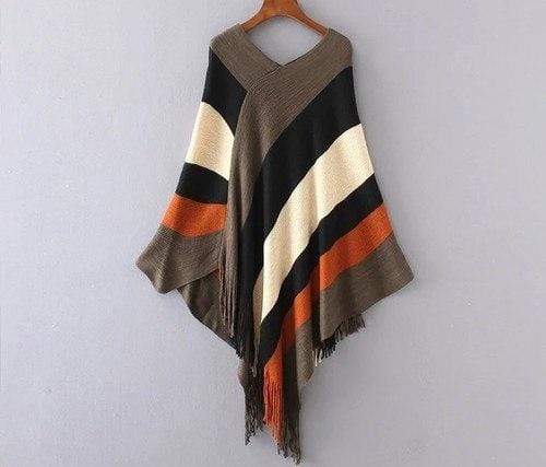 Poncho à rayures