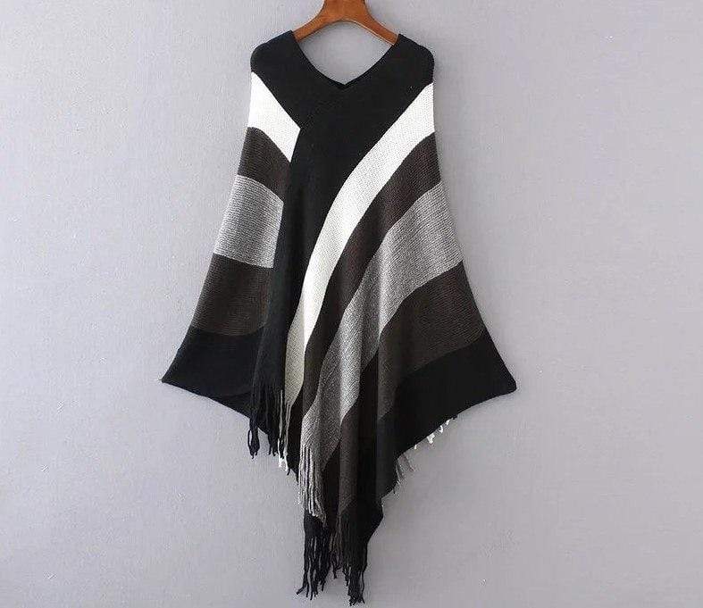 Poncho à rayures