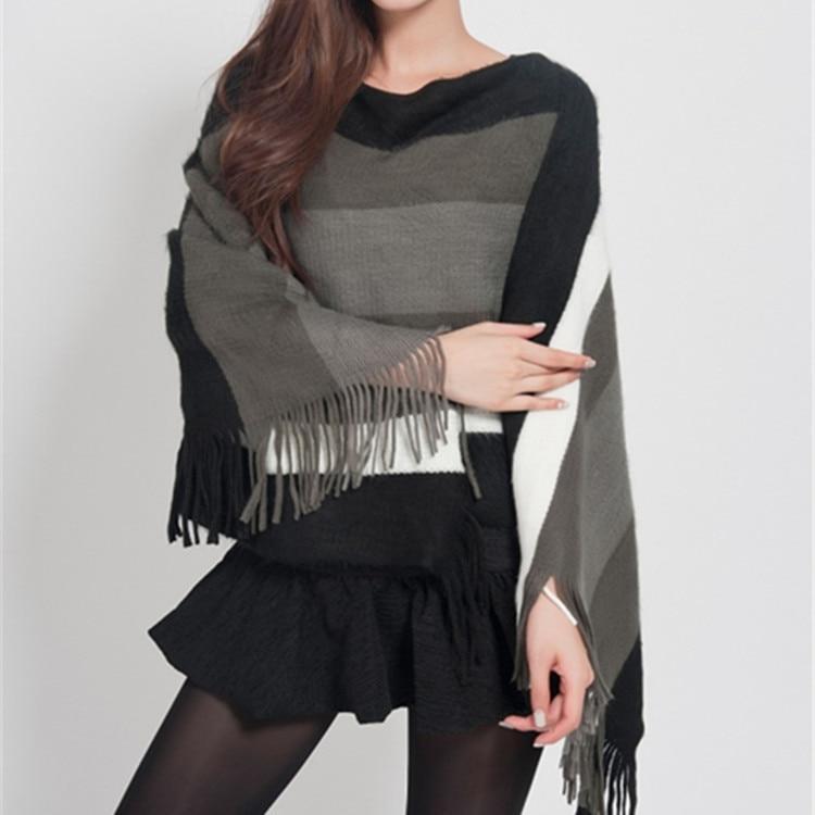 Poncho à rayures