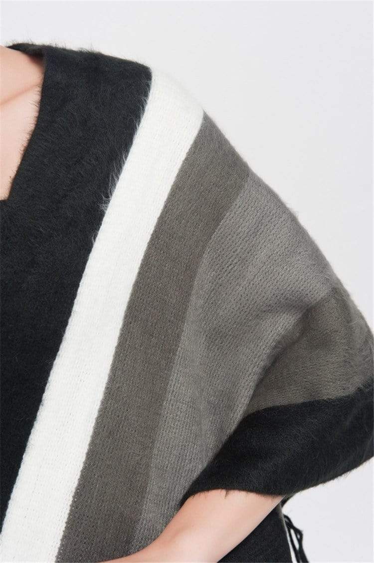 Poncho à rayures