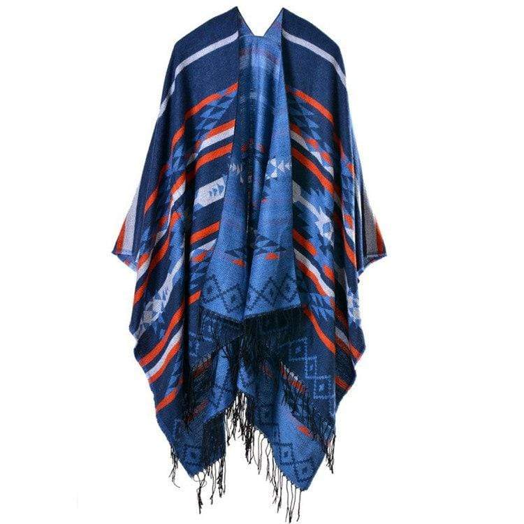 Poncho à rayures droites