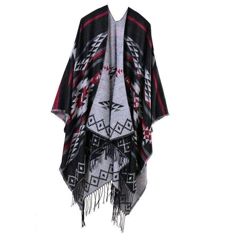 Poncho à rayures droites