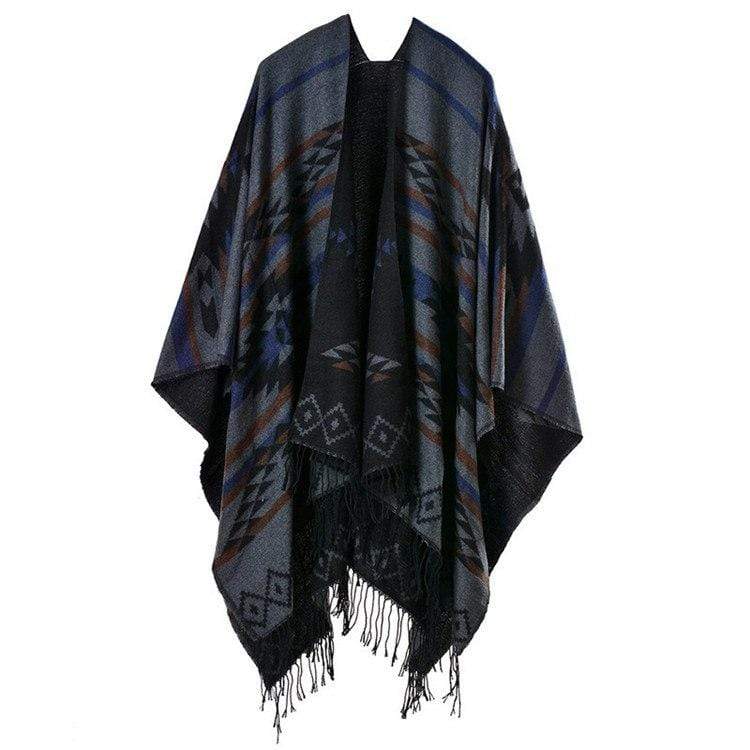 Poncho à rayures droites