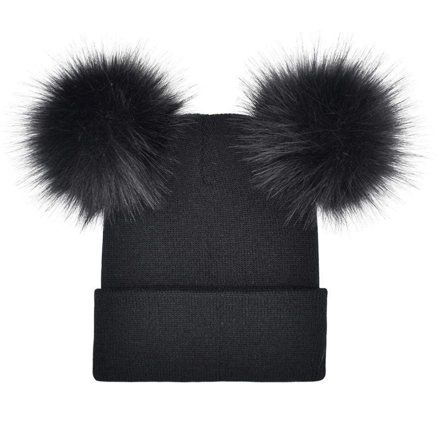 Bonnet double pompons