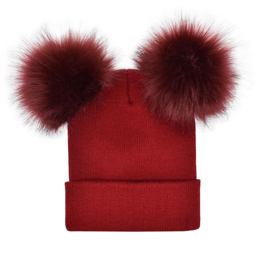 Bonnet double pompons